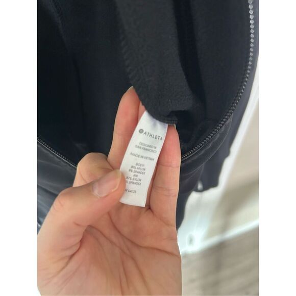 ATHLETA Shanti Jacket Womens xxs extra extra Small Black Full Zip Running Perfor - Picture 6 of 6